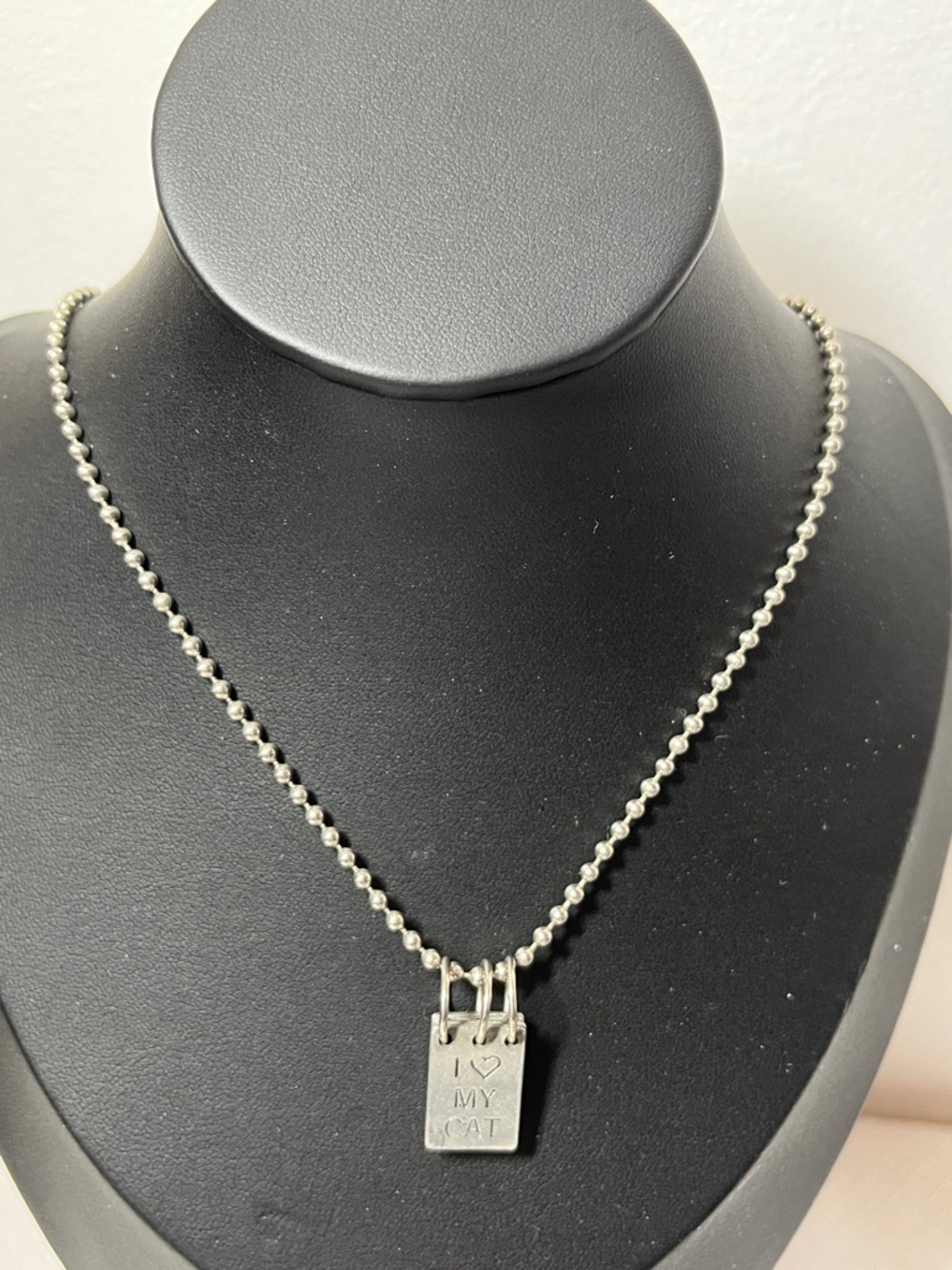 I Love My Cat Silver Pendant Necklace. Perfect gift!